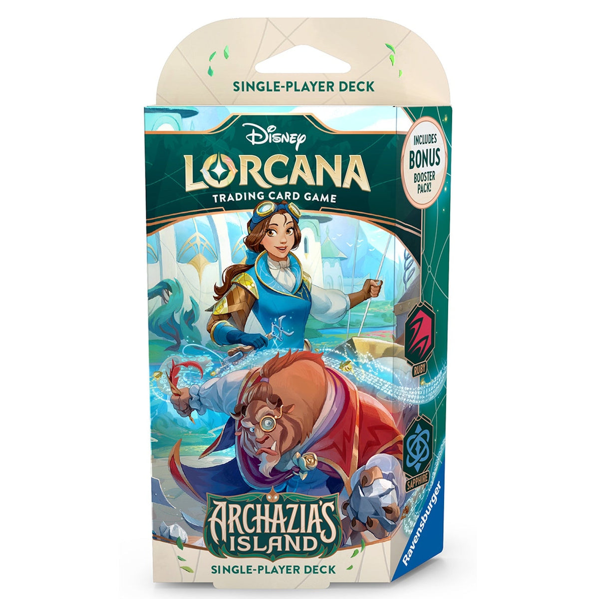 Disney Lorcana Trading Card Game: Archazia's Island Single Player Deck: Ruby & Sapphire Belle & Beast