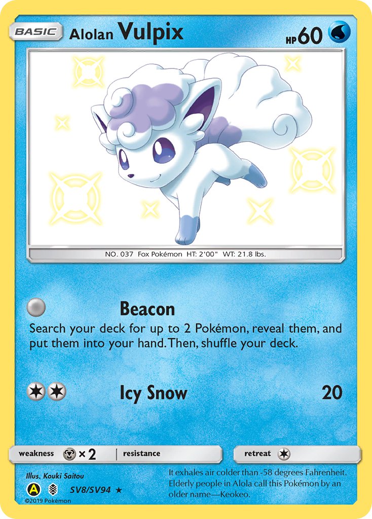 Alolan Vulpix - Holofoil - Shiny Holo Rare - SV8/SV94