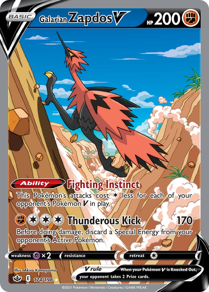Galarian Zapdos V (Alternate Full Art) - Holofoil - Ultra Rare - 174/198
