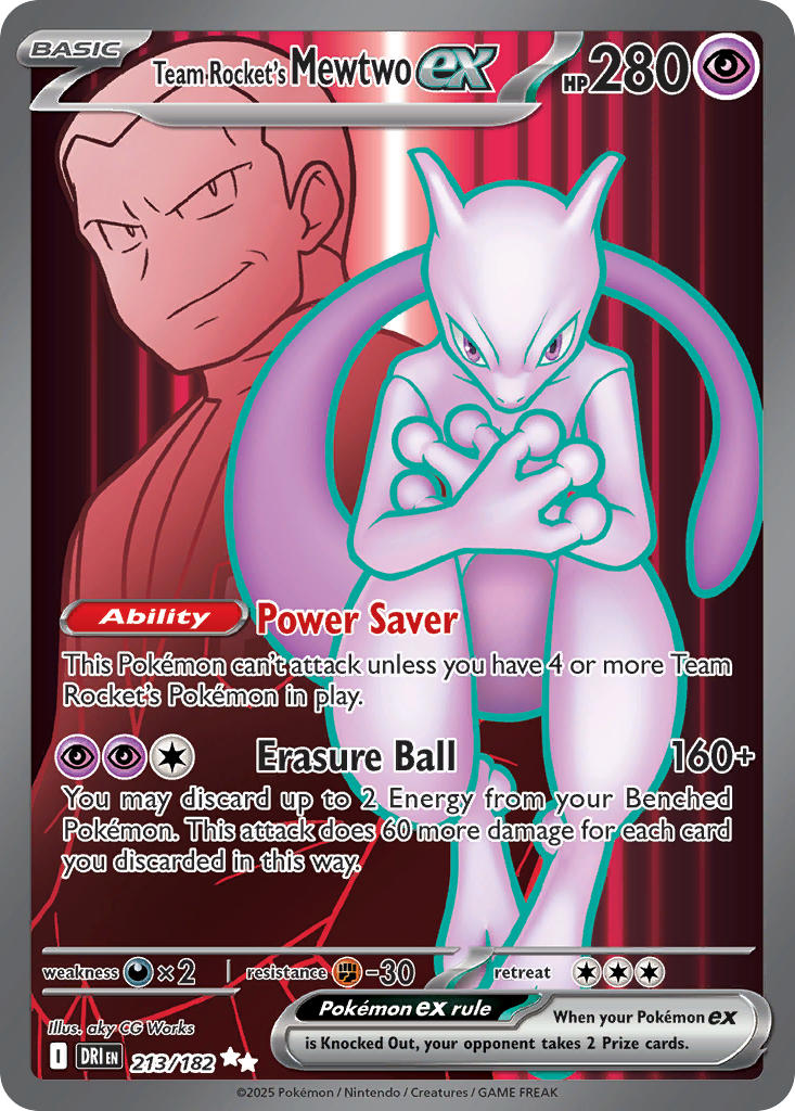 Team Rocket's Mewtwo ex - Holofoil - Ultra Rare - 213/182