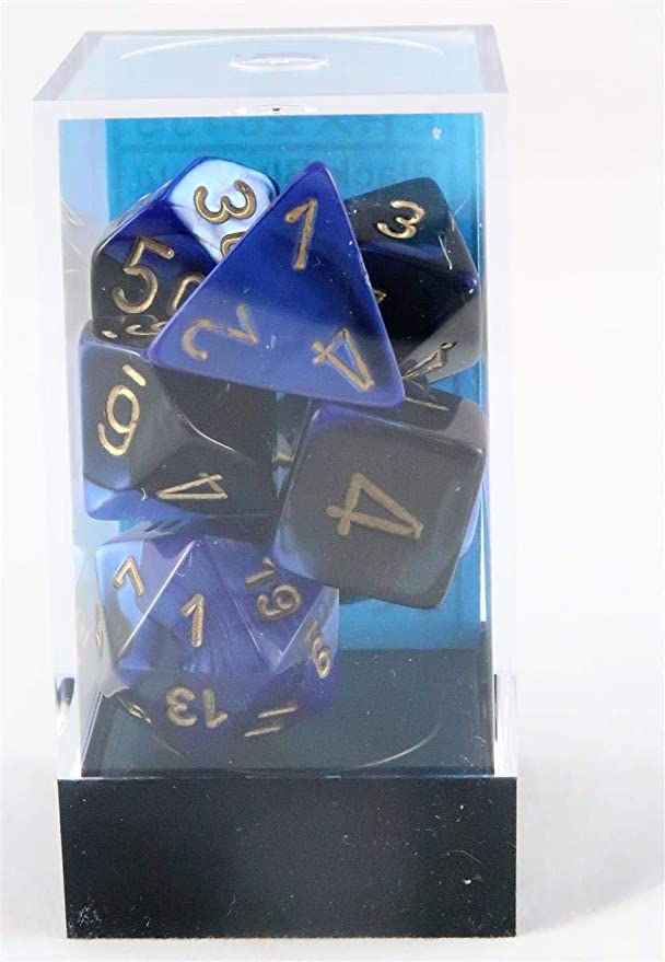 GEMINI® POLYHEDRAL BLACK-BLUE/GOLD 7-DIE SET