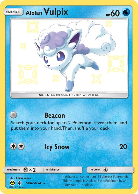 Alolan Vulpix - Holofoil - Shiny Holo Rare - SV8/SV94